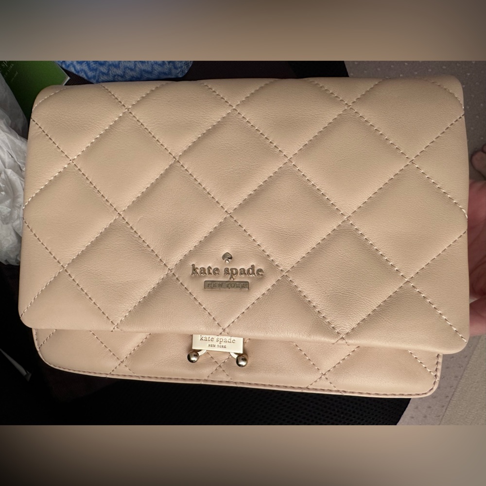 🎉host pick ♠️ Kate Spade Emerson Place  Vivenna quilted bag in light beige pink - Picture 4 of 16